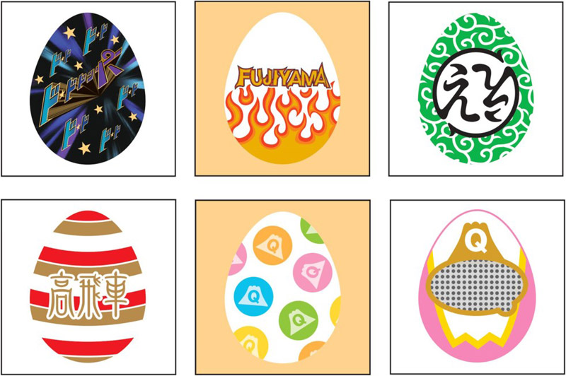 FUJI-Q Happy Easter「アトラクションモチーフのエッグ型フェイスシール」は6種類