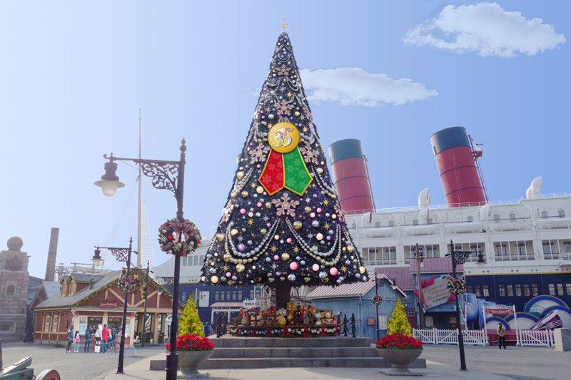 アメリカンウォーターフロントのクリスマスツリー