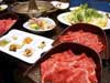 夕食は牛しゃぶしゃぶの食べ放題（70分）