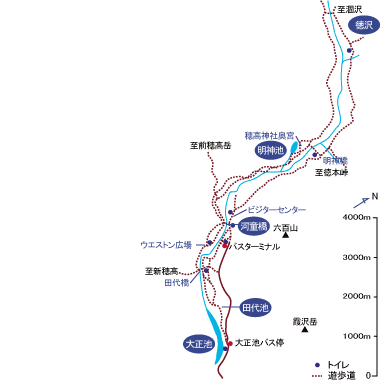 上高地食堂での朝食付♪上高地日帰りハイク・ベースマップ