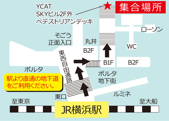 横浜駅東口乗降地図