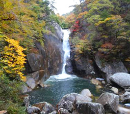 日本の滝百選のひとつ「仙娥滝」